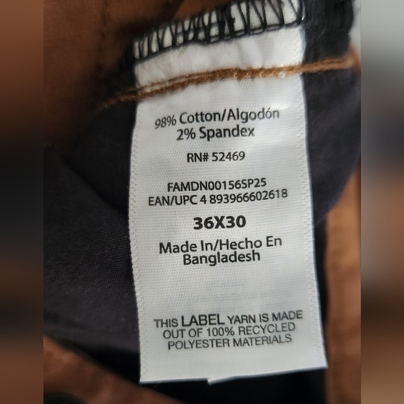 👖 Men’s Brown Straight-Leg Jeans – Size 36x30, Free Assembly, 5-Pocket Style - Picture 12 of 14